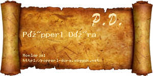 Pöpperl Dóra névjegykártya